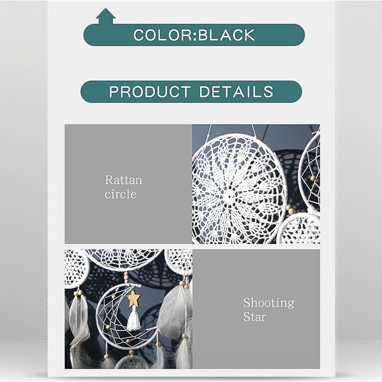 Atrapa Sueños Boho Thavgaf 30.5 cm con Plumas y Cuentas