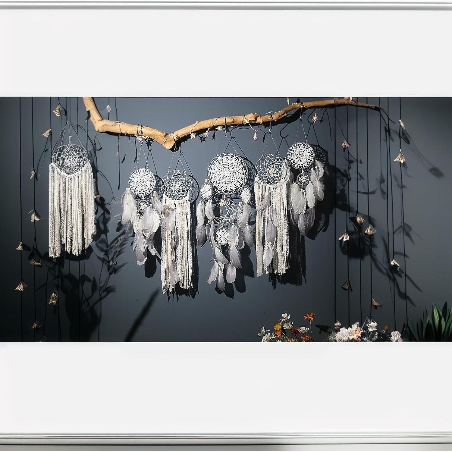 Atrapa Sueños Boho Thavgaf 30.5 cm con Plumas y Cuentas