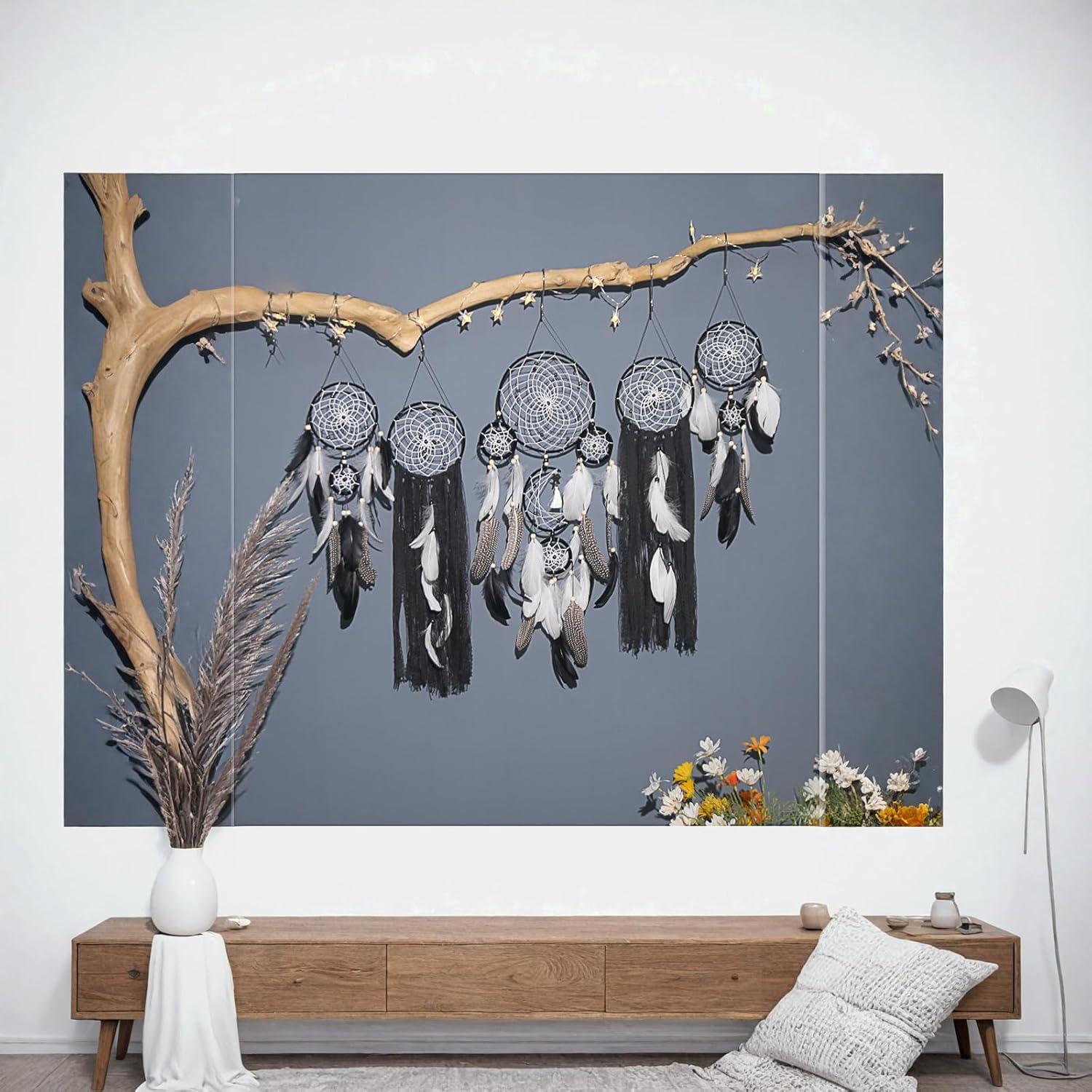 Atrapa Sueños Boho Thavgaf 30.5 cm con Plumas y Cuentas