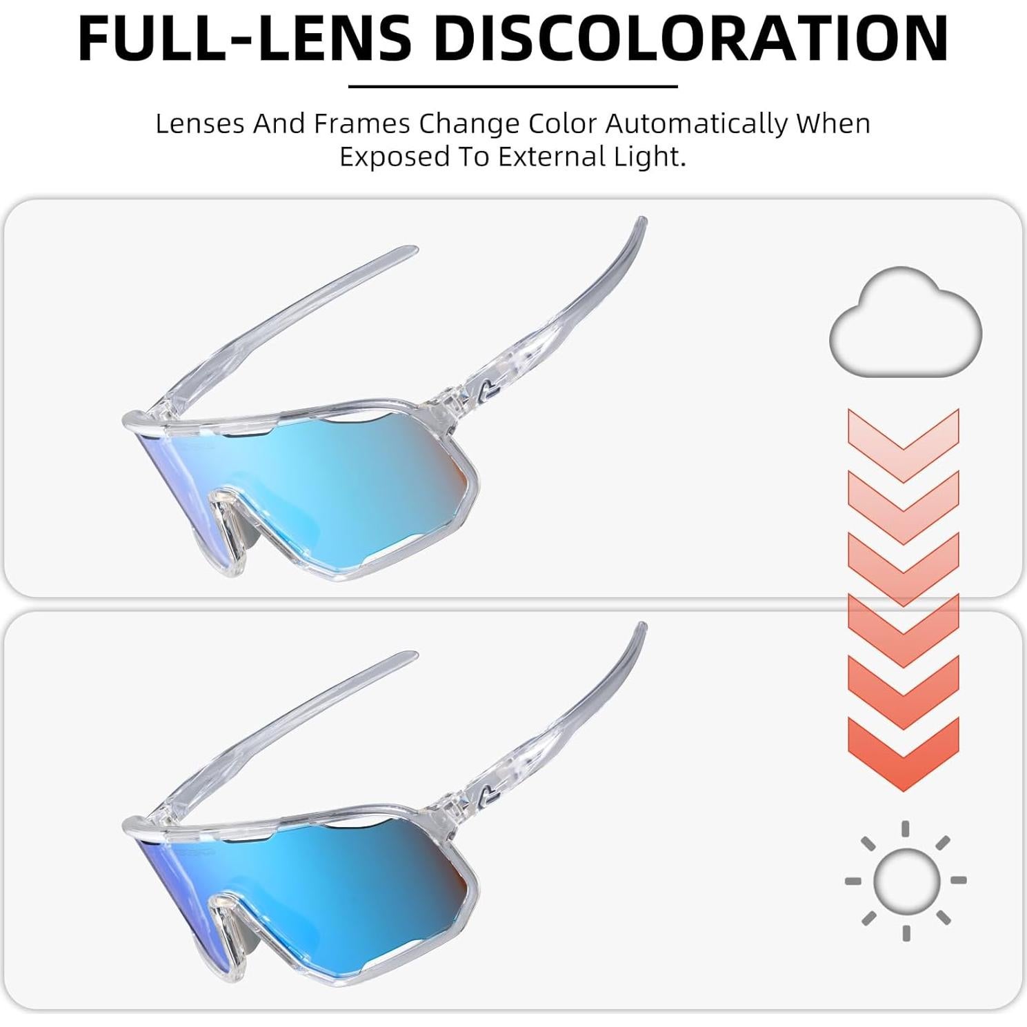 Gafas de sol fotocromáticas ROCKBROS UV400 para ciclismo