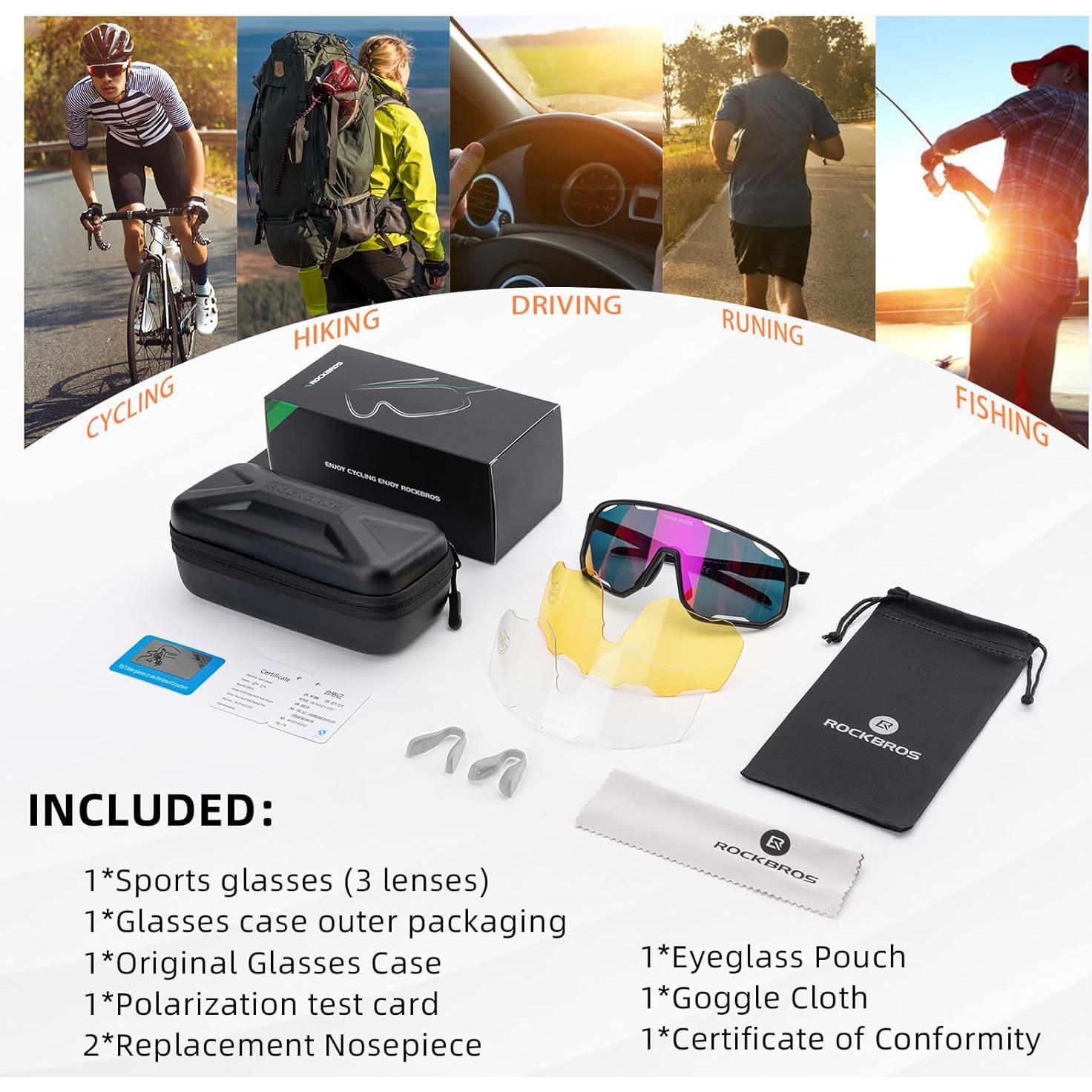 Gafas de sol fotocromáticas ROCKBROS UV400 para ciclismo