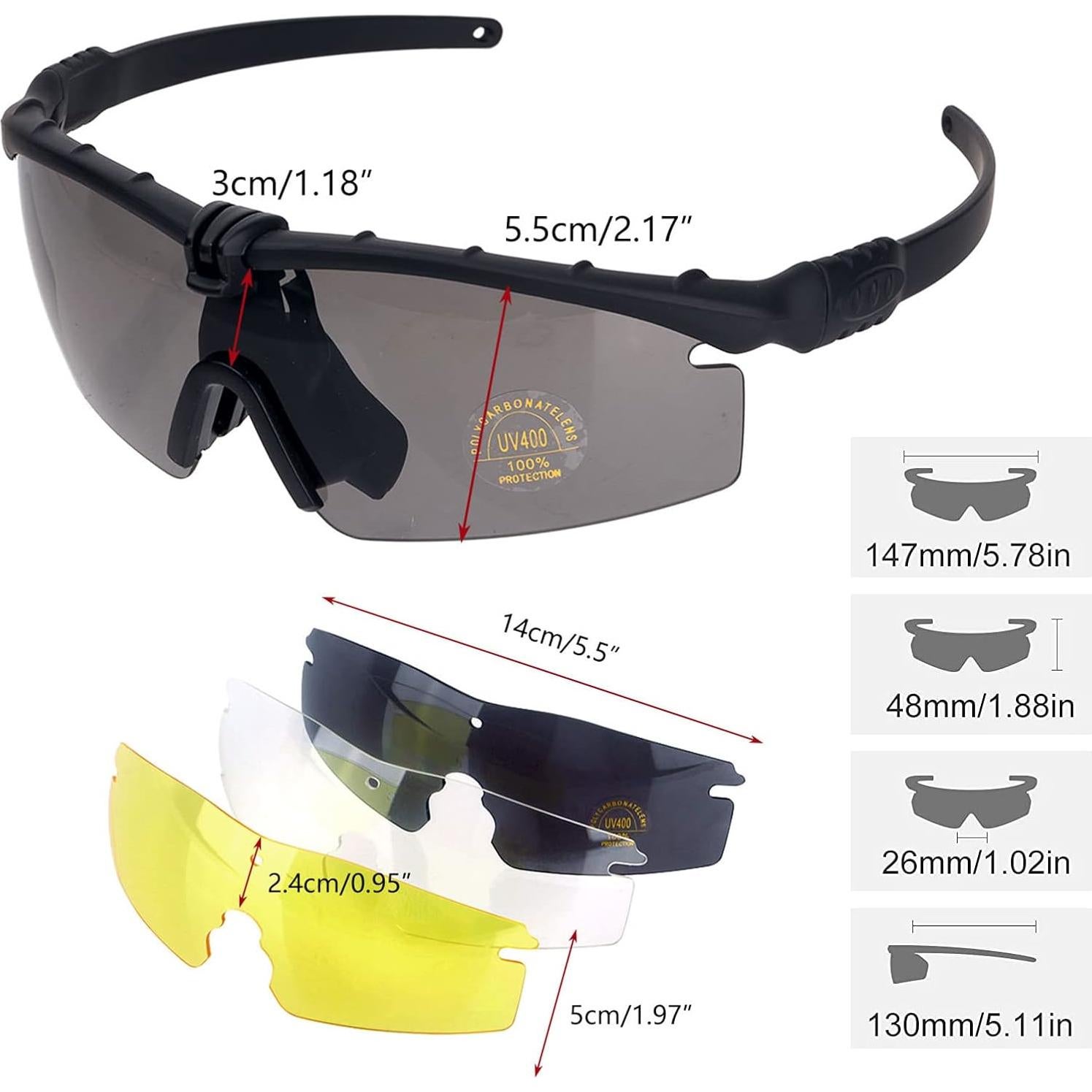 Gafas Deportivas Antivaho UV 400 con 3 Lentes Intercambiables