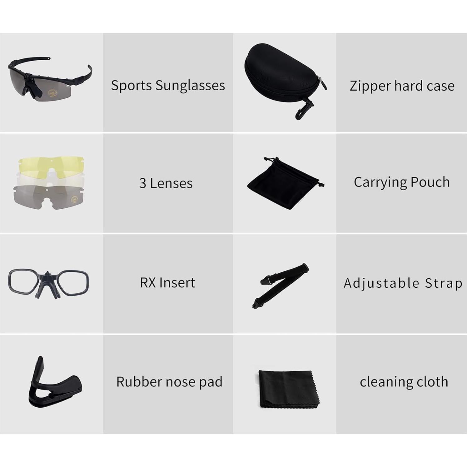 Gafas Deportivas Antivaho UV 400 con 3 Lentes Intercambiables