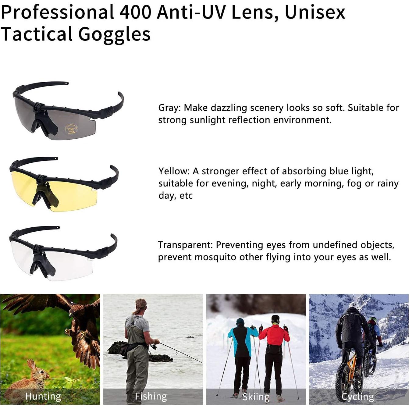 Gafas Deportivas Antivaho UV 400 con 3 Lentes Intercambiables