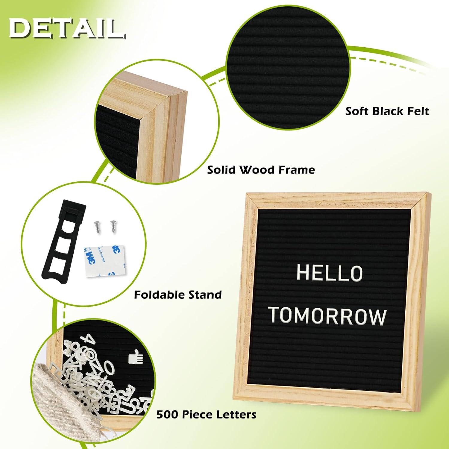 Cartel de Letras 4 THOUGHT 10" x 10" con 500 Letras y Soporte