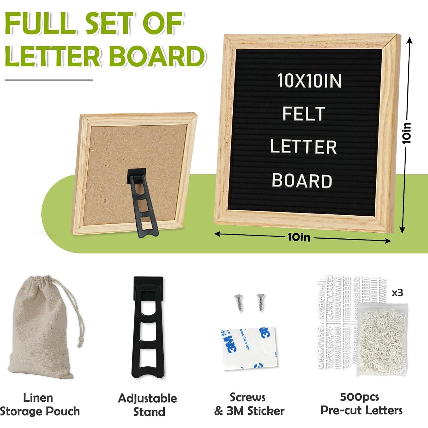 Cartel de Letras 4 THOUGHT 10" x 10" con 500 Letras y Soporte