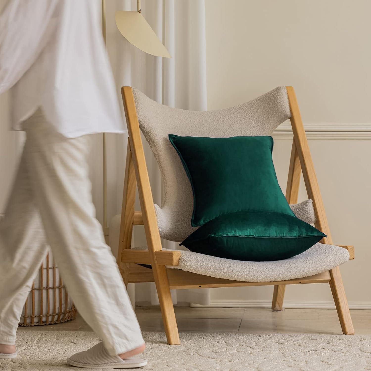 Funda de Almohada de Terciopelo Verde JIAHANNHA 45x45 cm - 2 Piezas