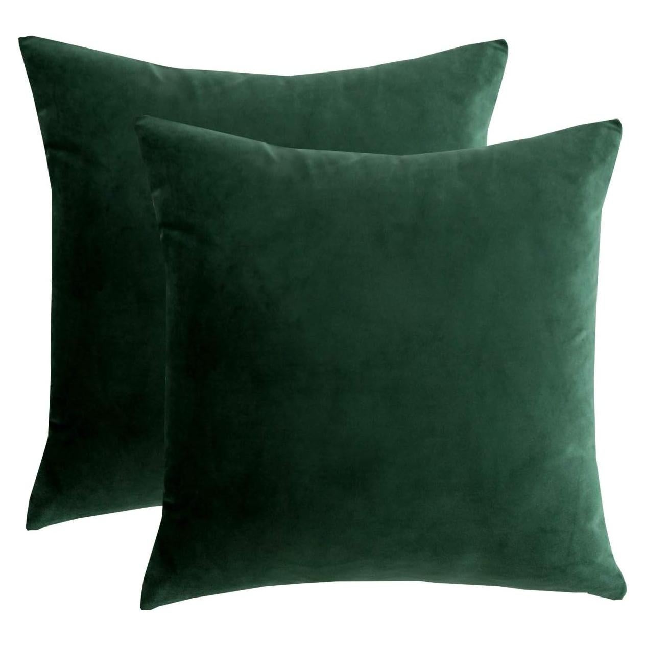 Fundas de Cojín Decorativas Verde Oscuro RainRoad 45x45 cm - Juego de 2