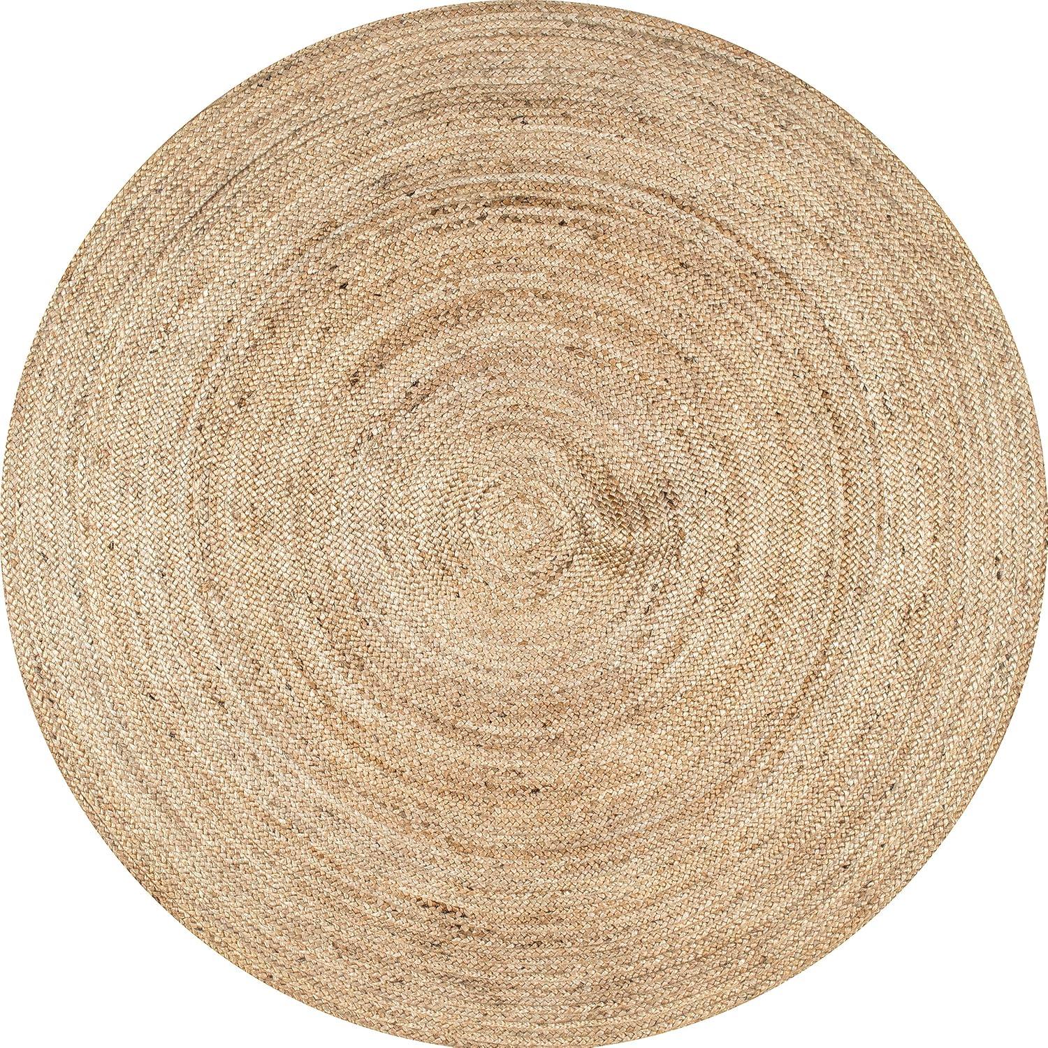 Alfombra de Área Redonda nuLOOM Rigo Hecho a Mano 2.13m Yute Natural
