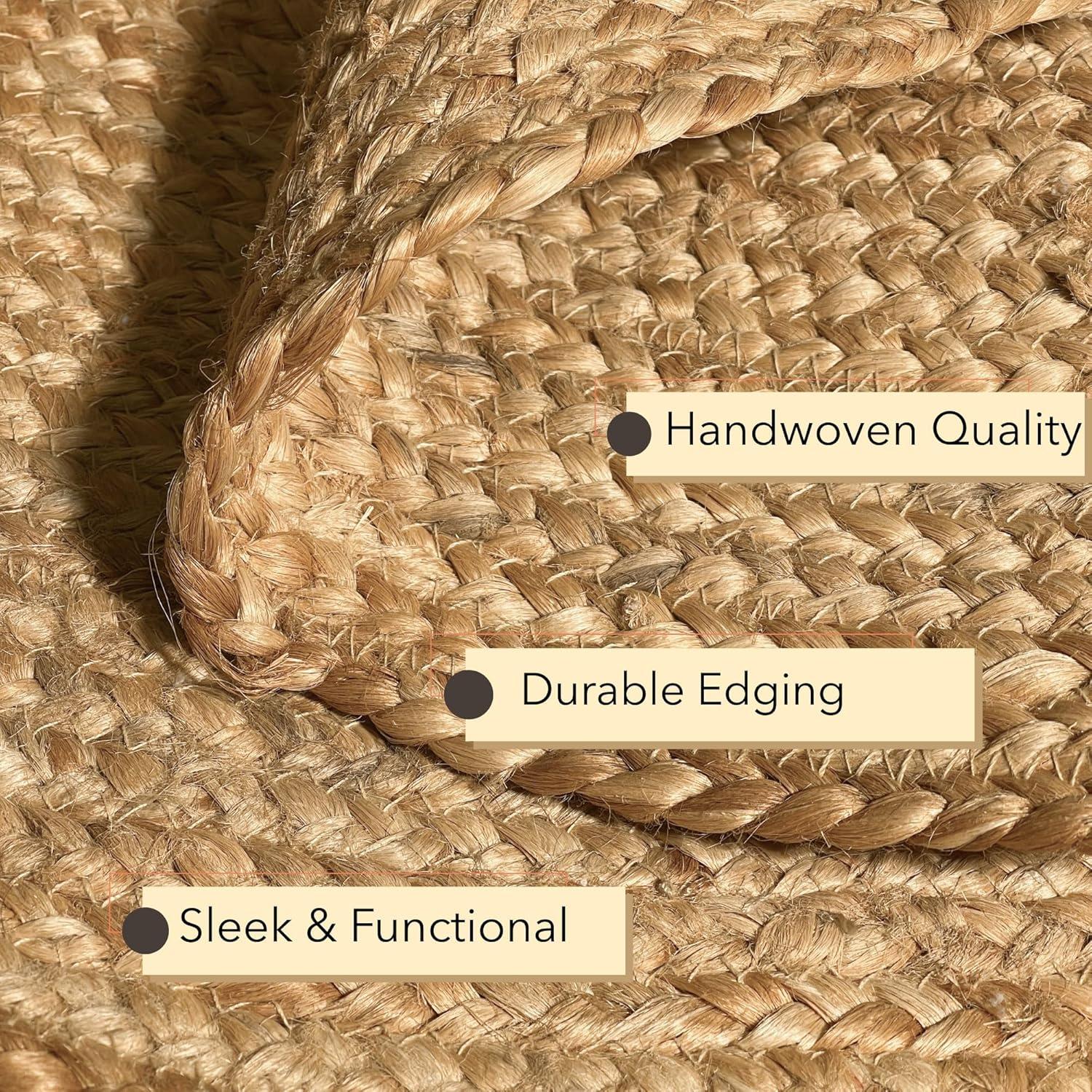 Alfombra Redonda de Yute Natural Chardin 243 cm Hecha a Mano