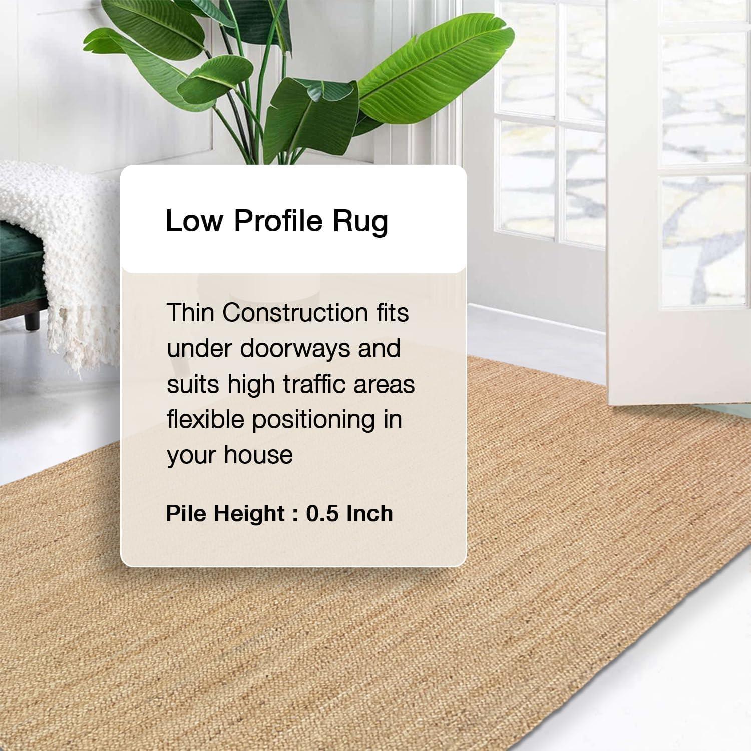 Alfombra Redonda de Yute Natural Chardin 243 cm Hecha a Mano