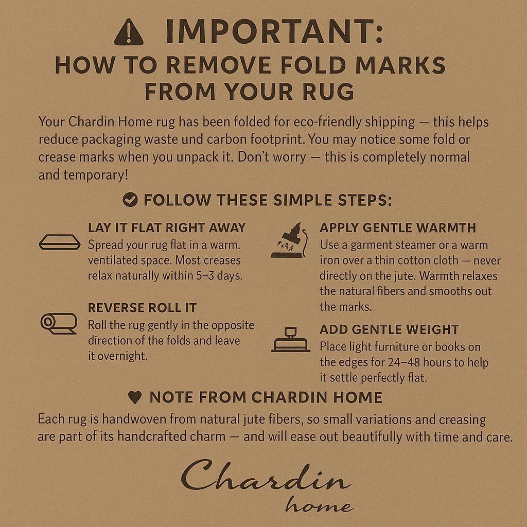 Alfombra Redonda de Yute Natural Chardin 243 cm Hecha a Mano