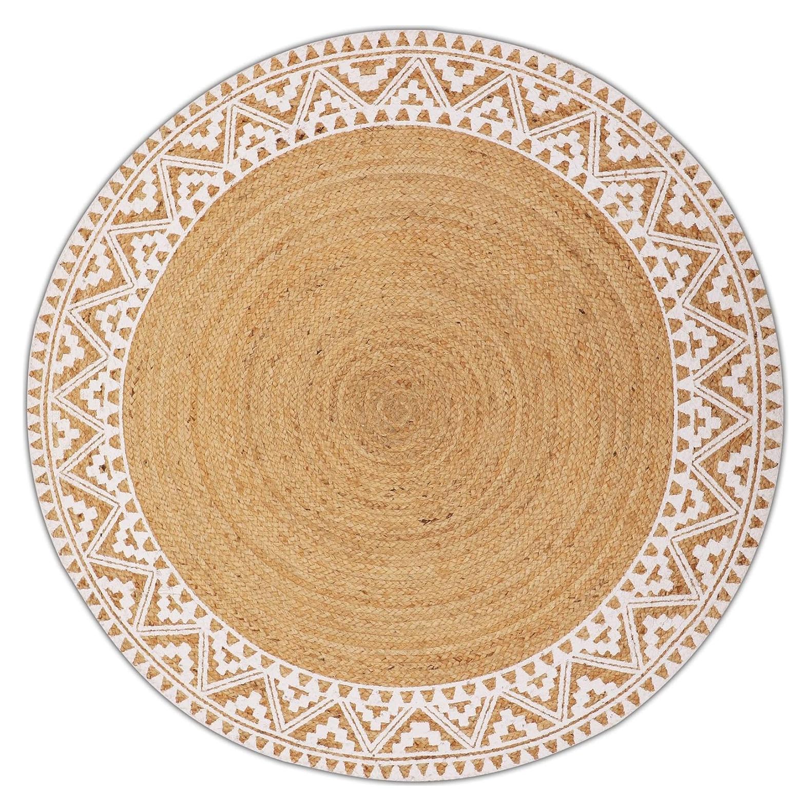 Alfombra de Yute Natural 1.22m Redonda Voyzz Home Premium