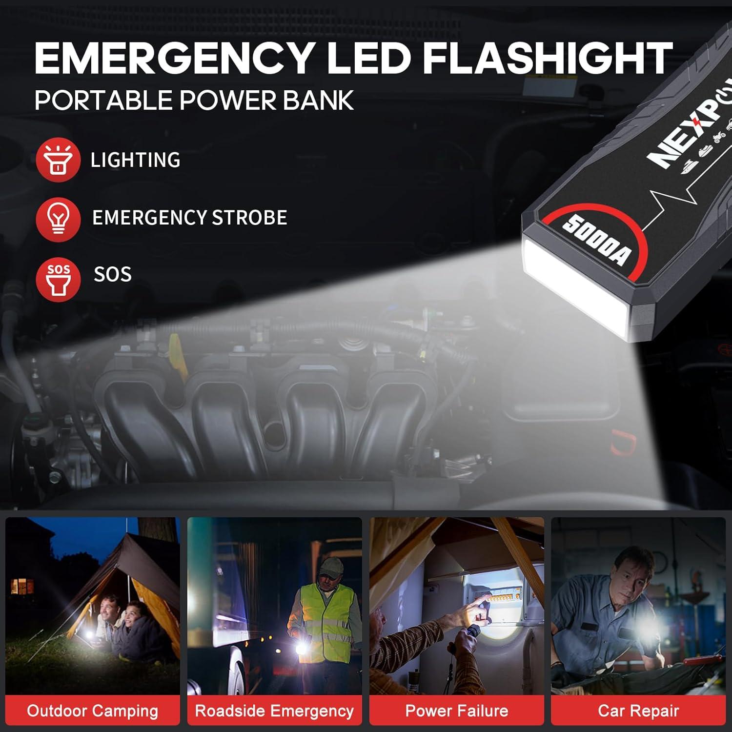 NEXPOW Q12 Arrancador de Coche 5000A 24000mAh 12V