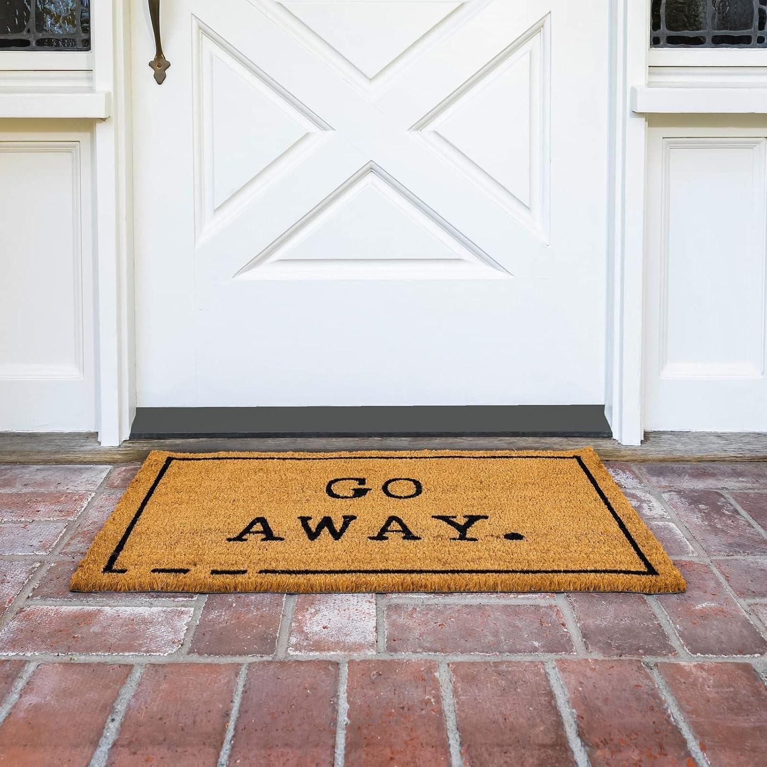 Alfombrilla de Bienvenida Juvale Go Away 76x43 cm Coir Natural
