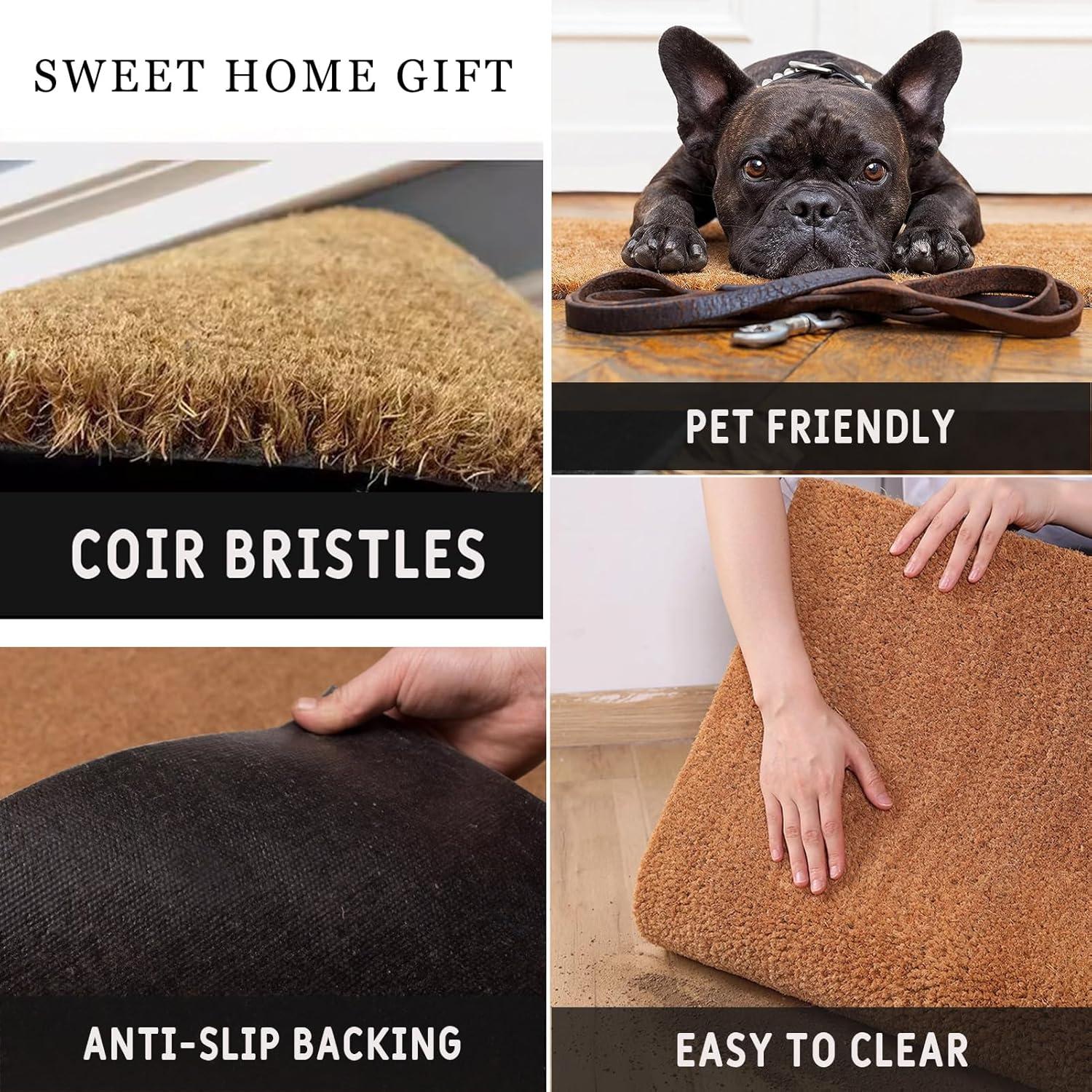 Felpudo Divertido HEYAOBAIHUO 76x43 cm Coco Antideslizante