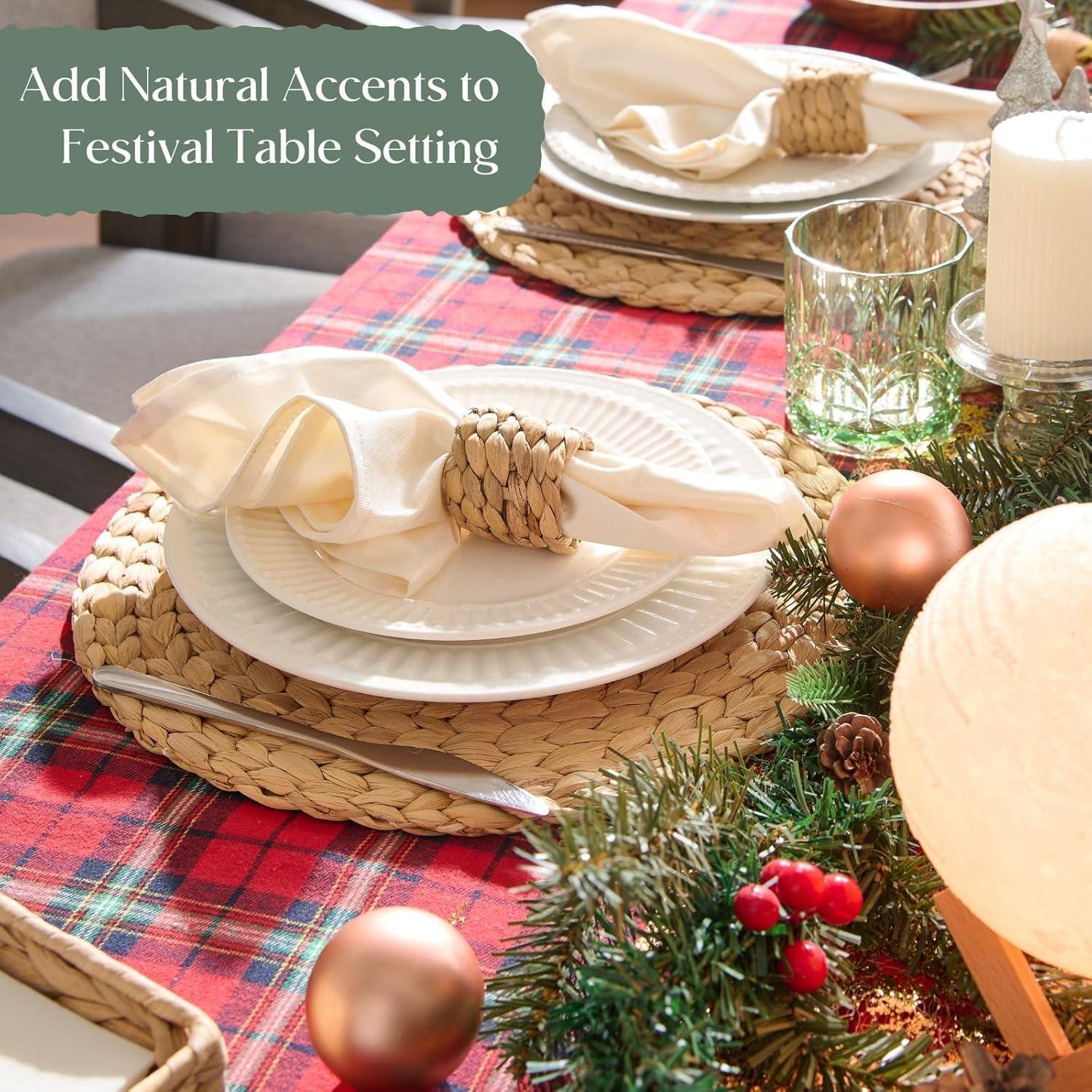 Conjunto de 10 Manteles Individuales Redondos YANGQIHOME 35 cm