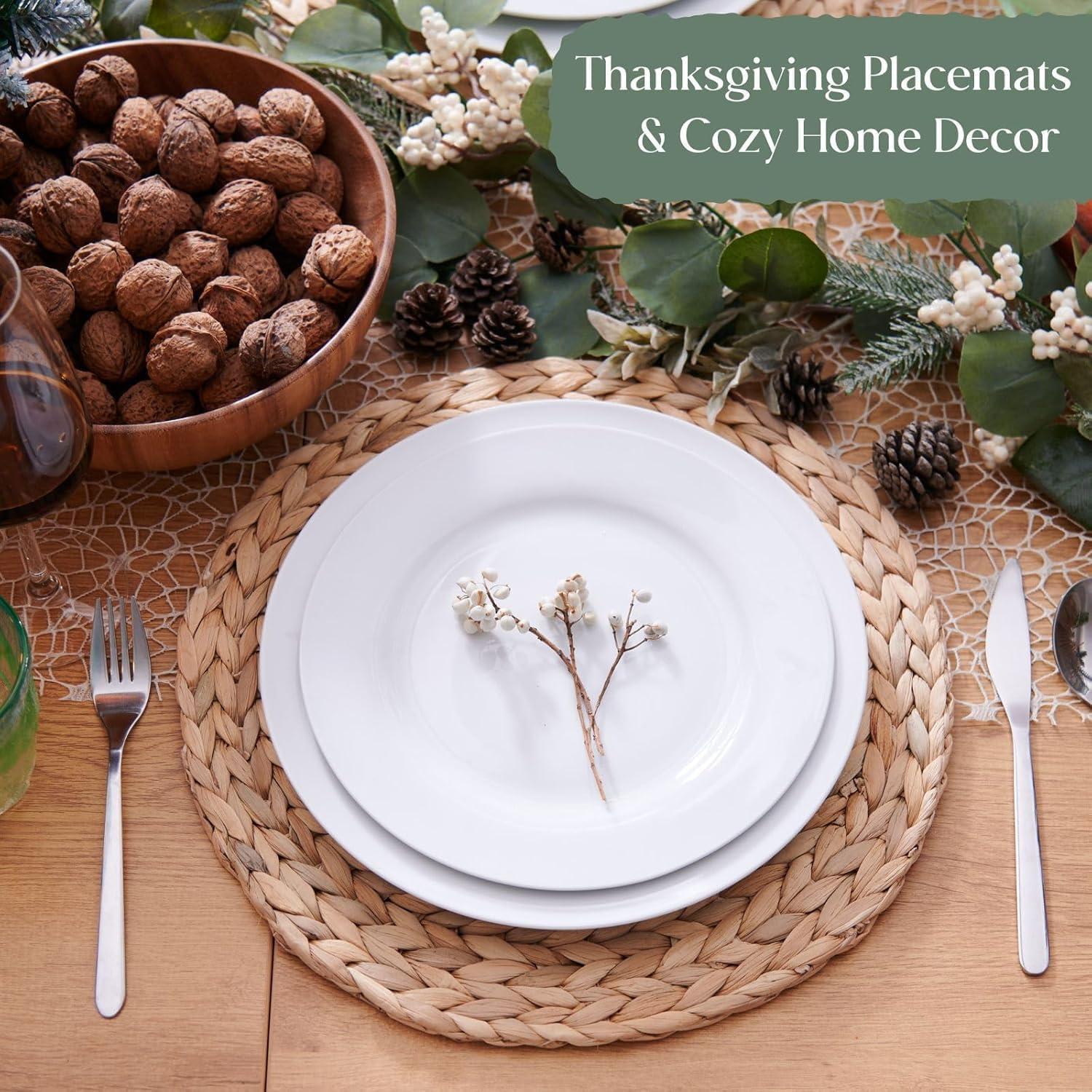 Conjunto de 10 Manteles Individuales Redondos YANGQIHOME 35 cm