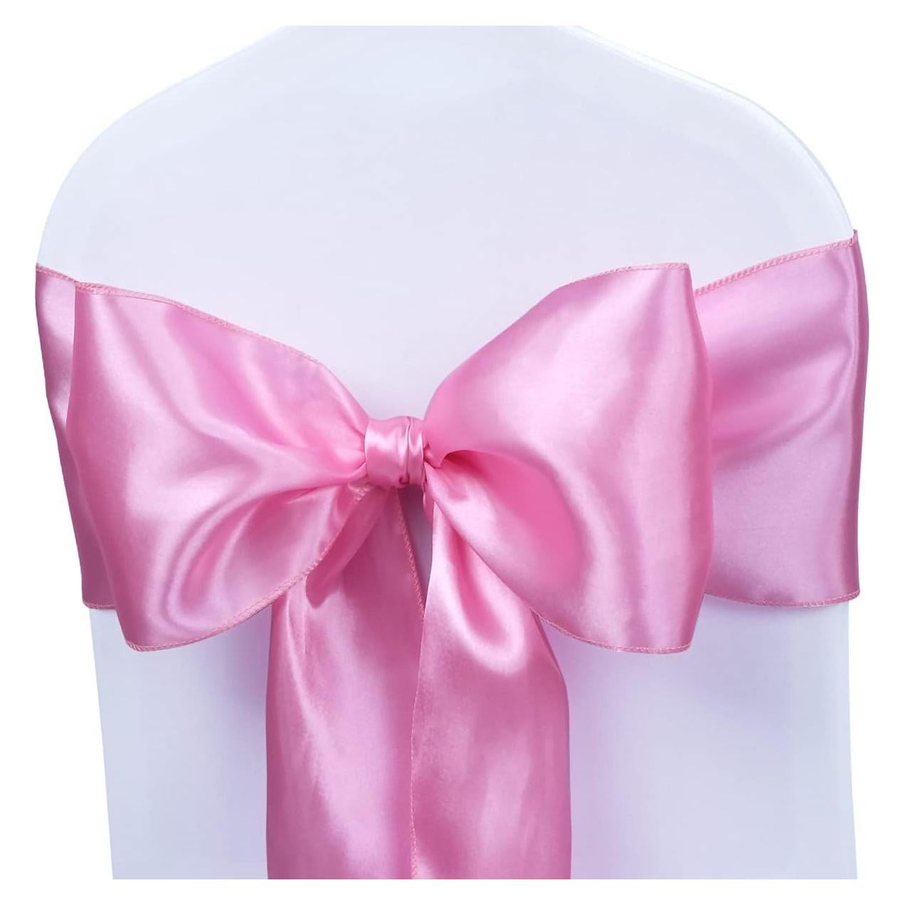 Cintas de Sillas de Satén Babenest 10 pcs Rosa 274 cm