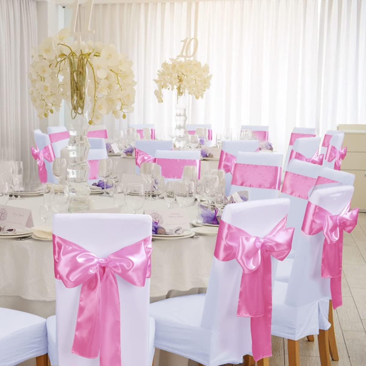 Cintas de Sillas de Satén Babenest 10 pcs Rosa 274 cm