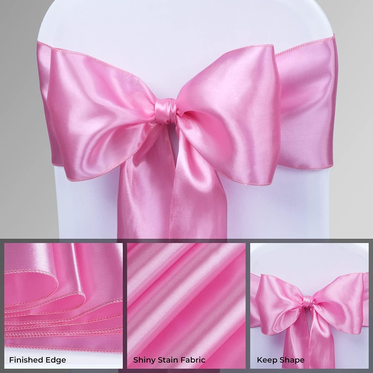 Cintas de Sillas de Satén Babenest 10 pcs Rosa 274 cm