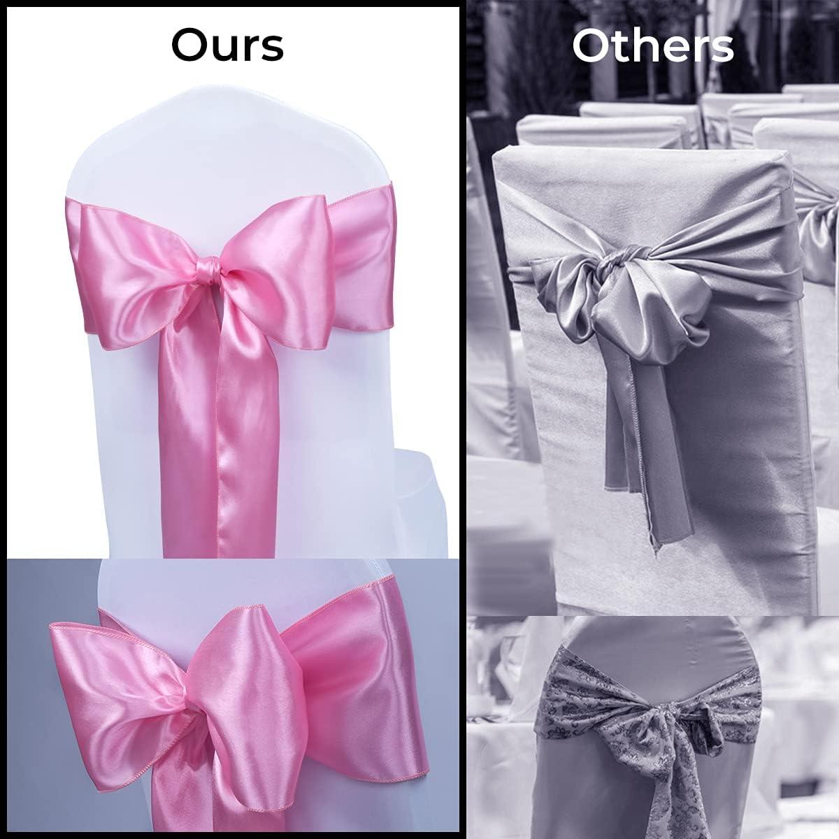 Cintas de Sillas de Satén Babenest 10 pcs Rosa 274 cm