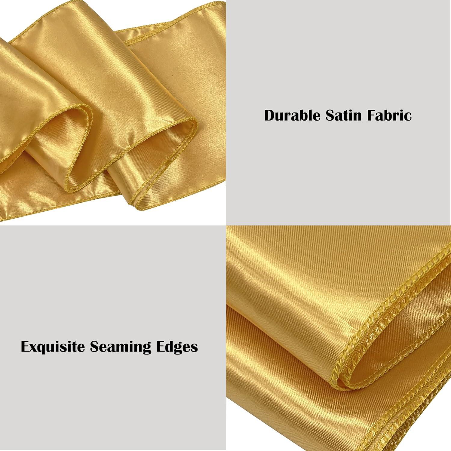 Fajas de Silla de Satén Maiangel 50PCS Dorado para Bodas