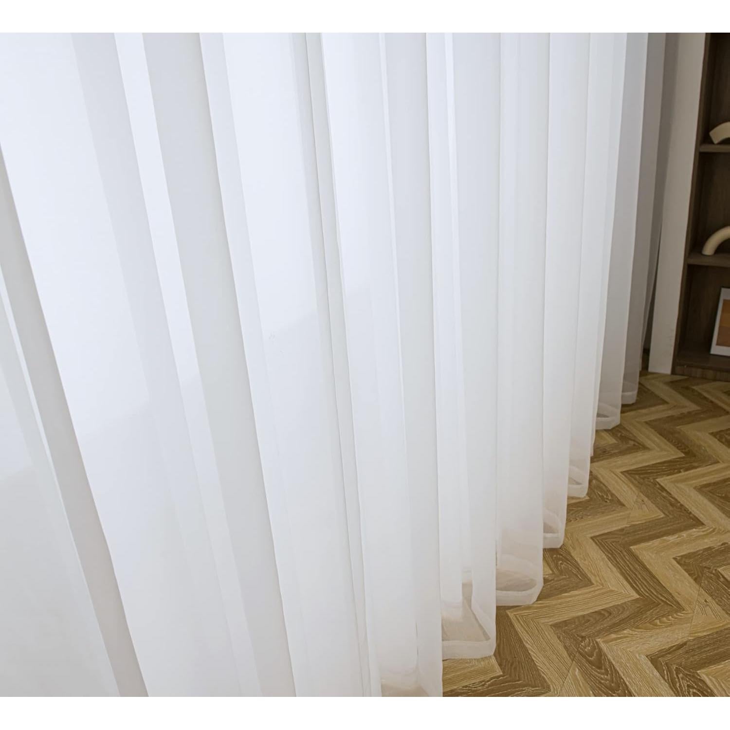 Cortinas Transparentes Blancas PI 52x84 cm, 2 Paneles con Ojetes