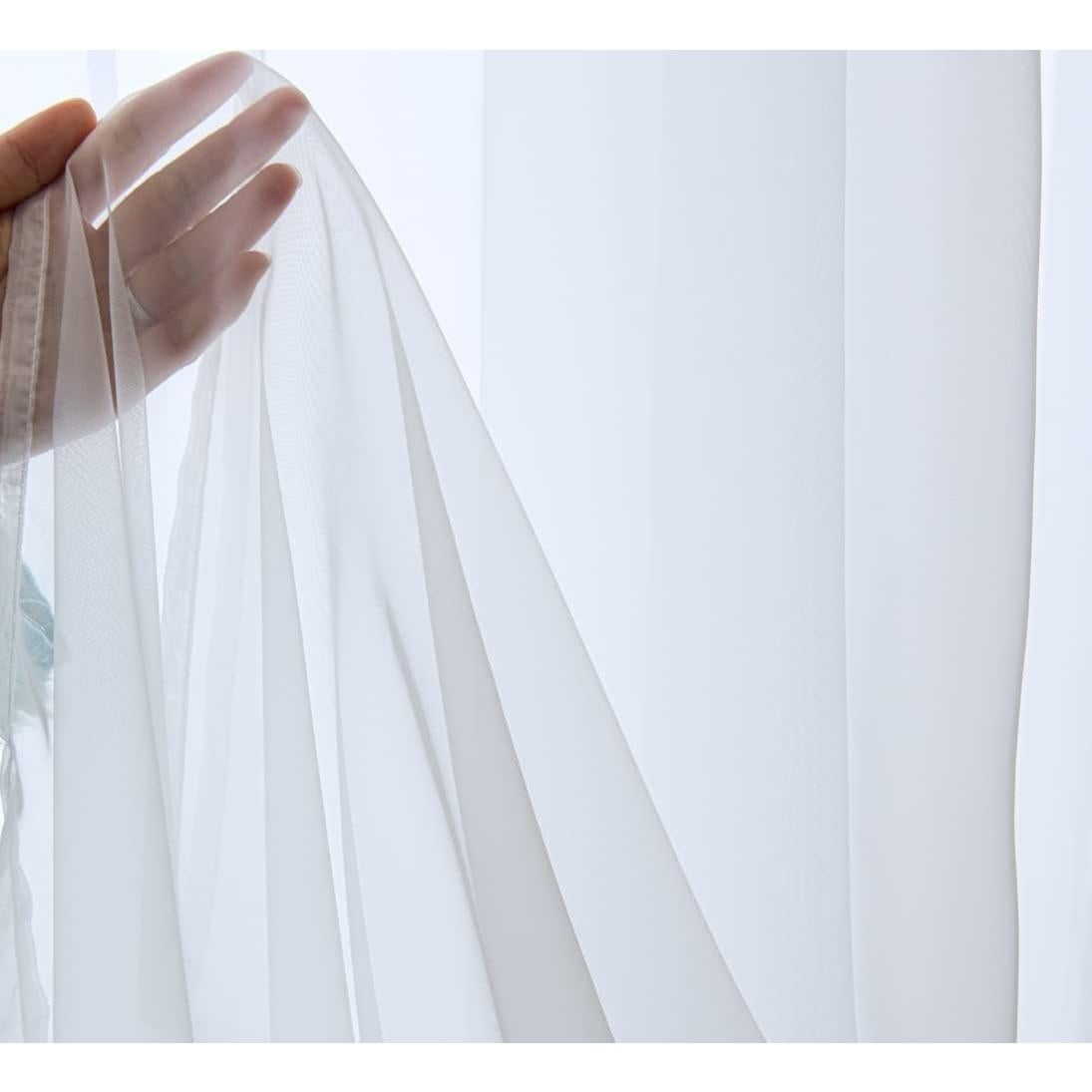 Cortinas Transparentes Blancas PI 52x84 cm, 2 Paneles con Ojetes