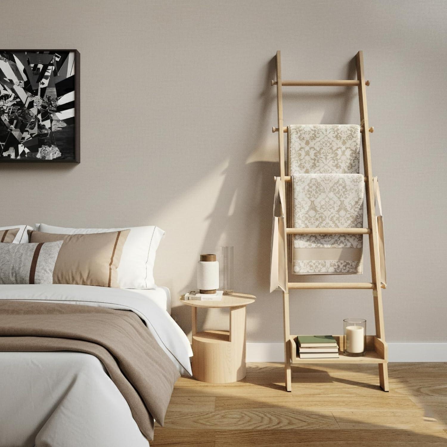 Escalera de Mantas Surala de Madera Natural 6 Niveles