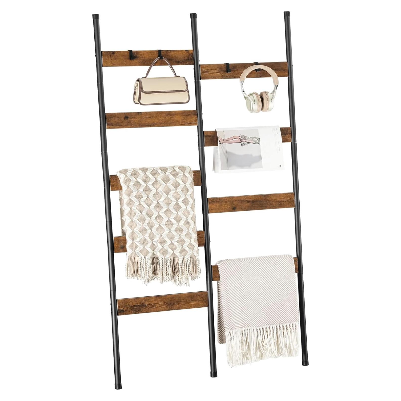 Escalera de Mantas HOOBRO 9 Niveles 163 cm Marrón Rústico