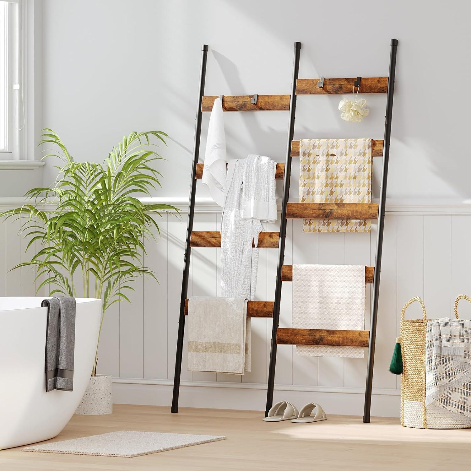 Escalera de Mantas HOOBRO 9 Niveles 163 cm Marrón Rústico