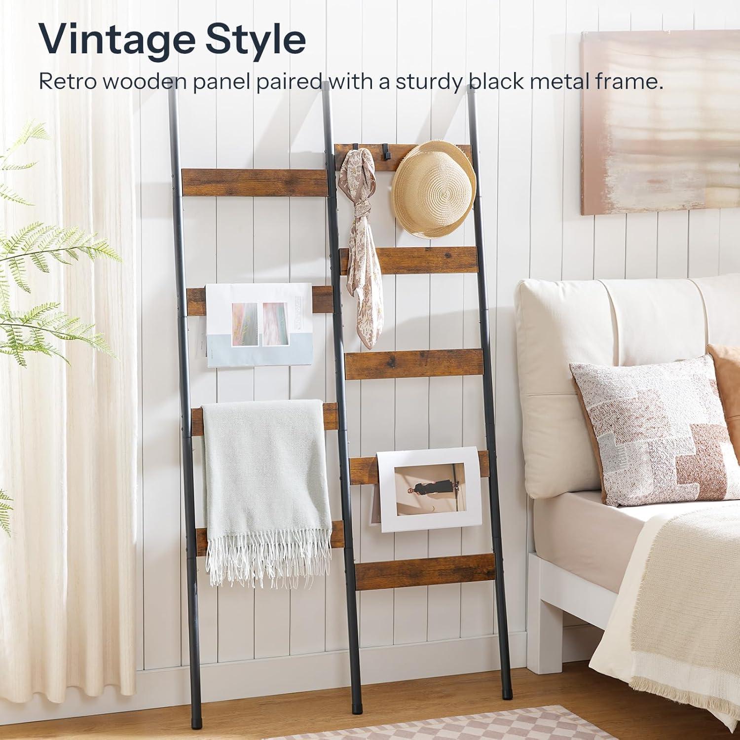 Escalera de Mantas HOOBRO 9 Niveles 163 cm Marrón Rústico