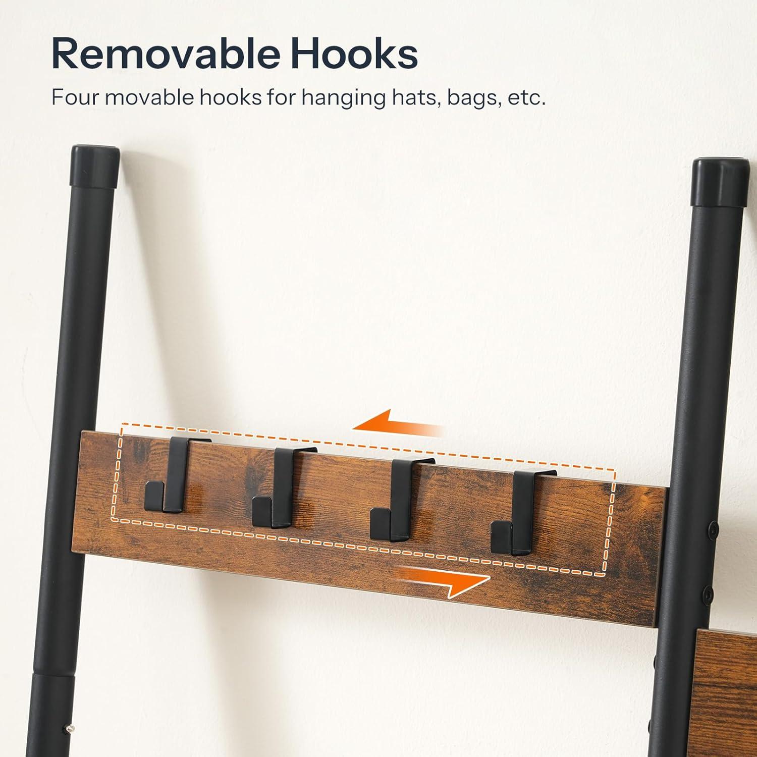 Escalera de Mantas HOOBRO 9 Niveles 163 cm Marrón Rústico