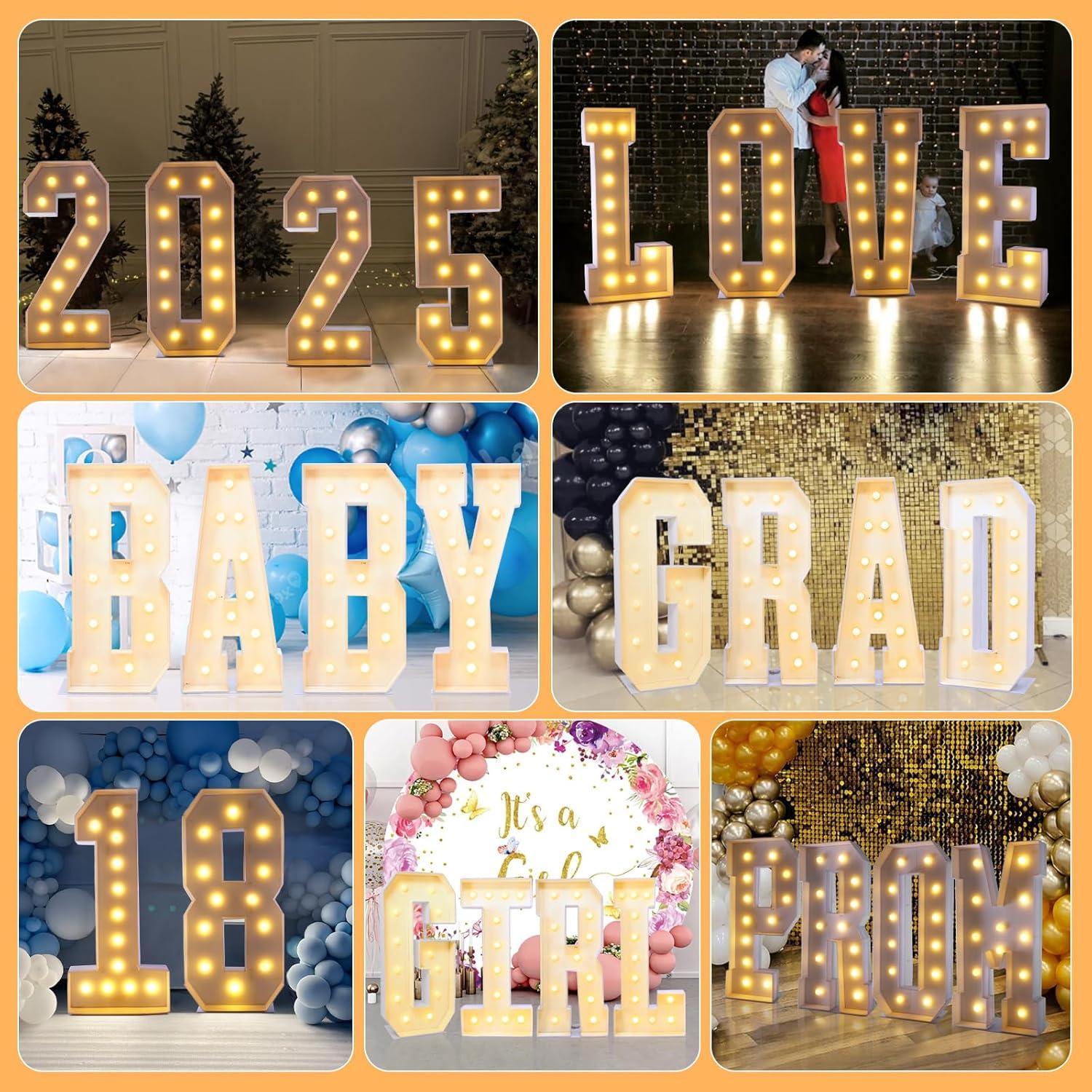 Marquee Iluminado 1.22m Letras A GGPL para Fiestas