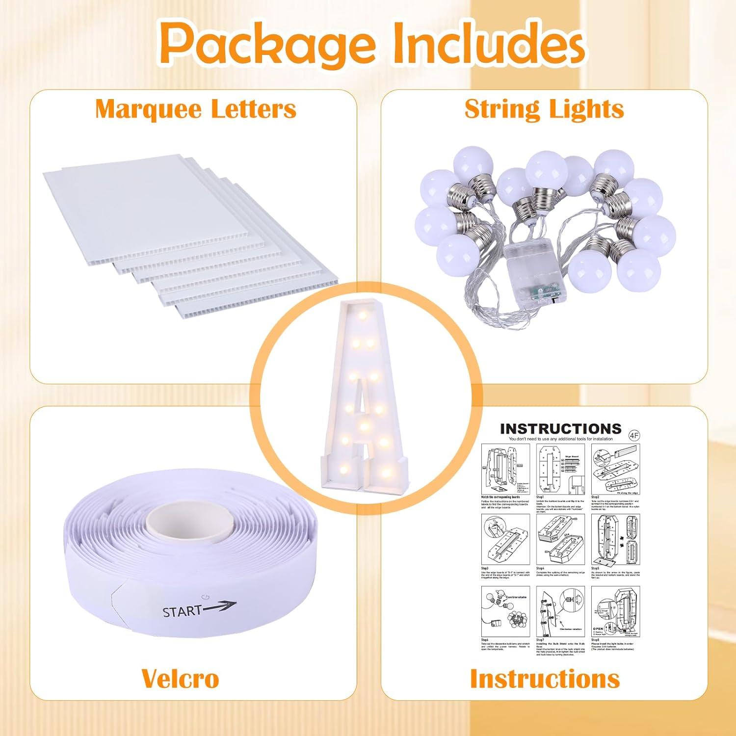 Marquee Iluminado 1.22m Letras A GGPL para Fiestas