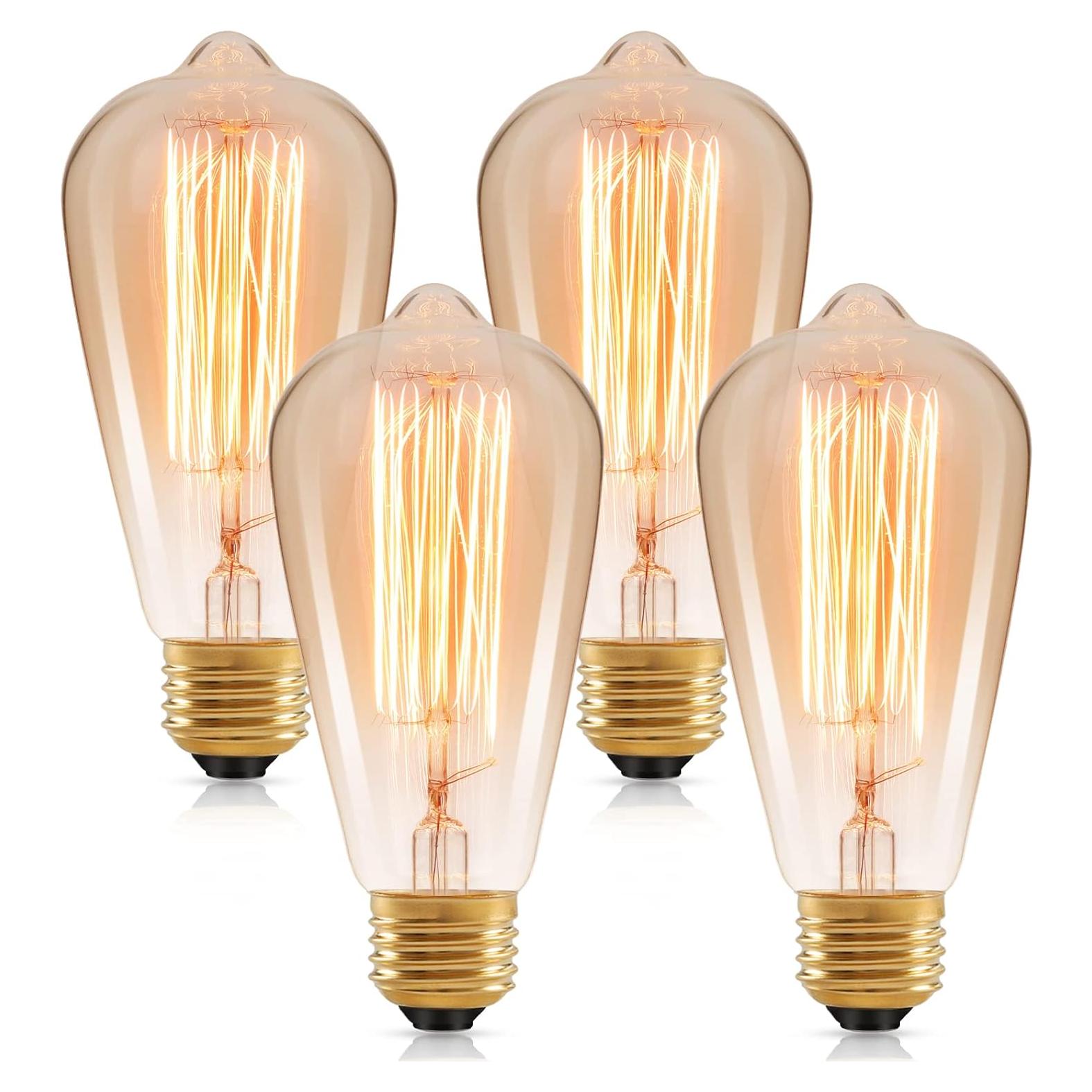 Bombillas incandescentes vintage Brightever E26 60W 260LM 2200K (4 unidades)