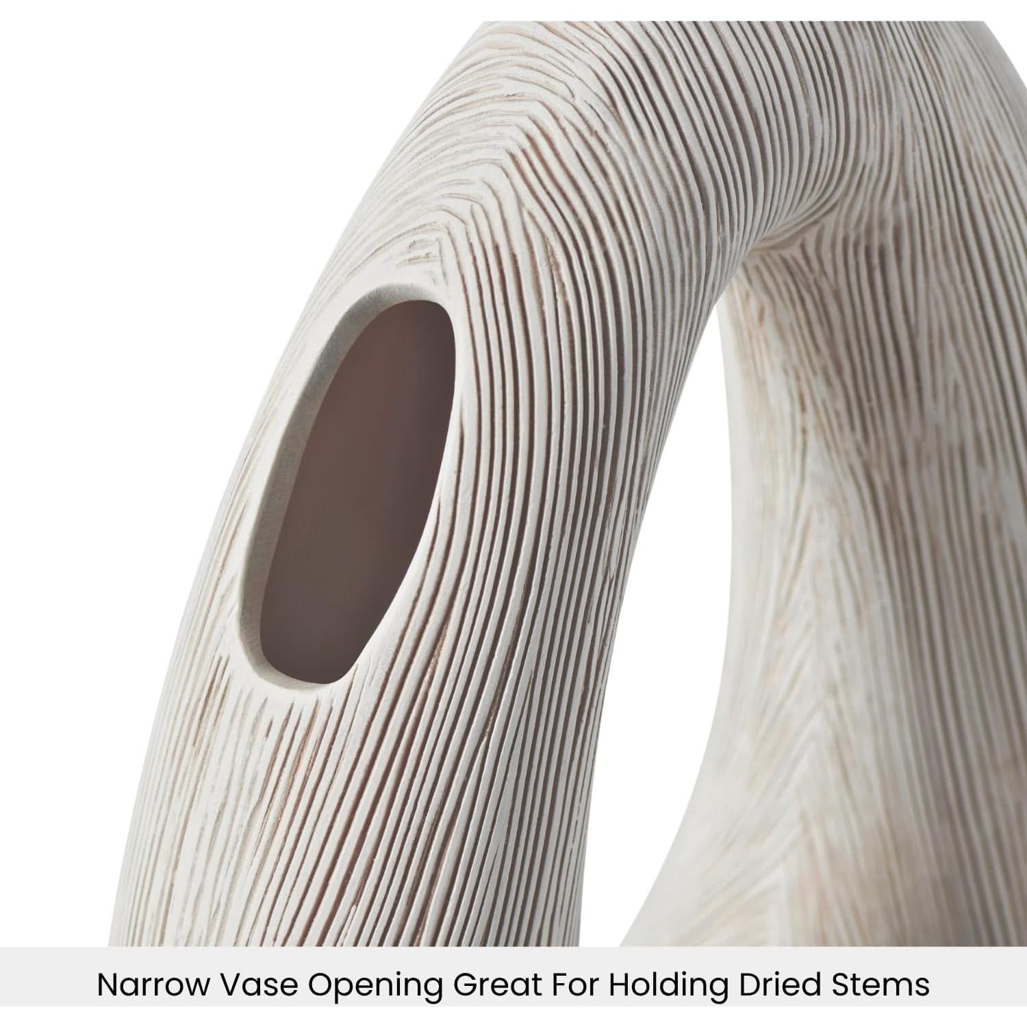 Jarrón Decorativo Torre & Tagus Blanco 28 cm Resina Texturizada