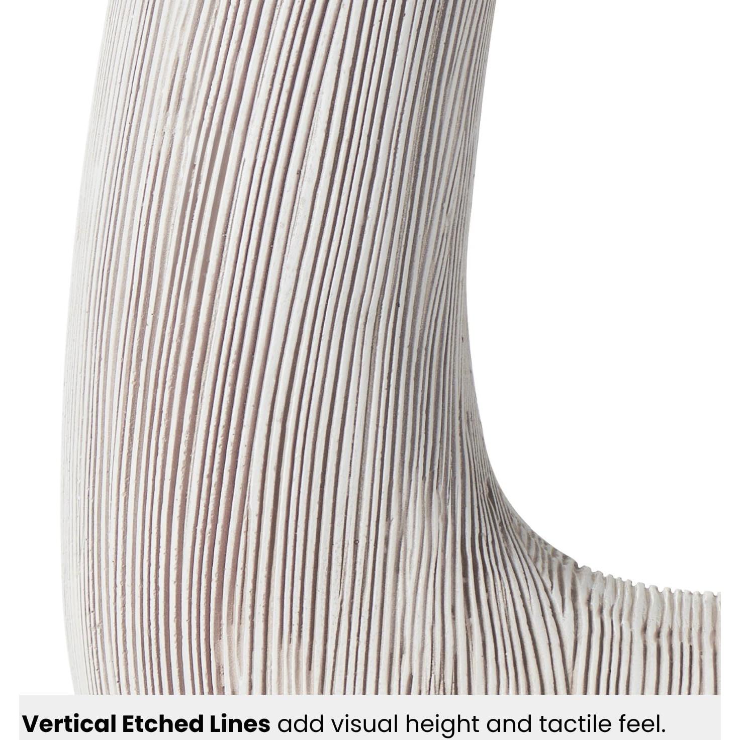 Jarrón Decorativo Torre & Tagus Blanco 28 cm Resina Texturizada