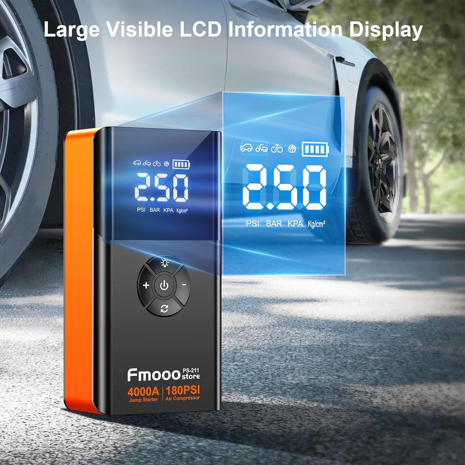 Arrancador de Batería Portátil fmooostore PS-211 4000A 12V