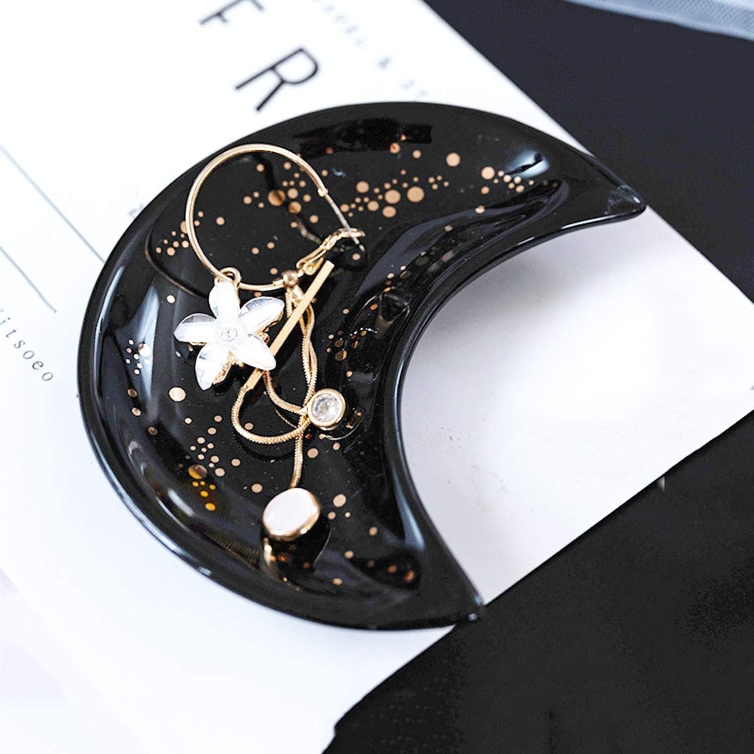 Plato de Joyería Cerámica SweetGo en Forma de Luna 10x8 cm