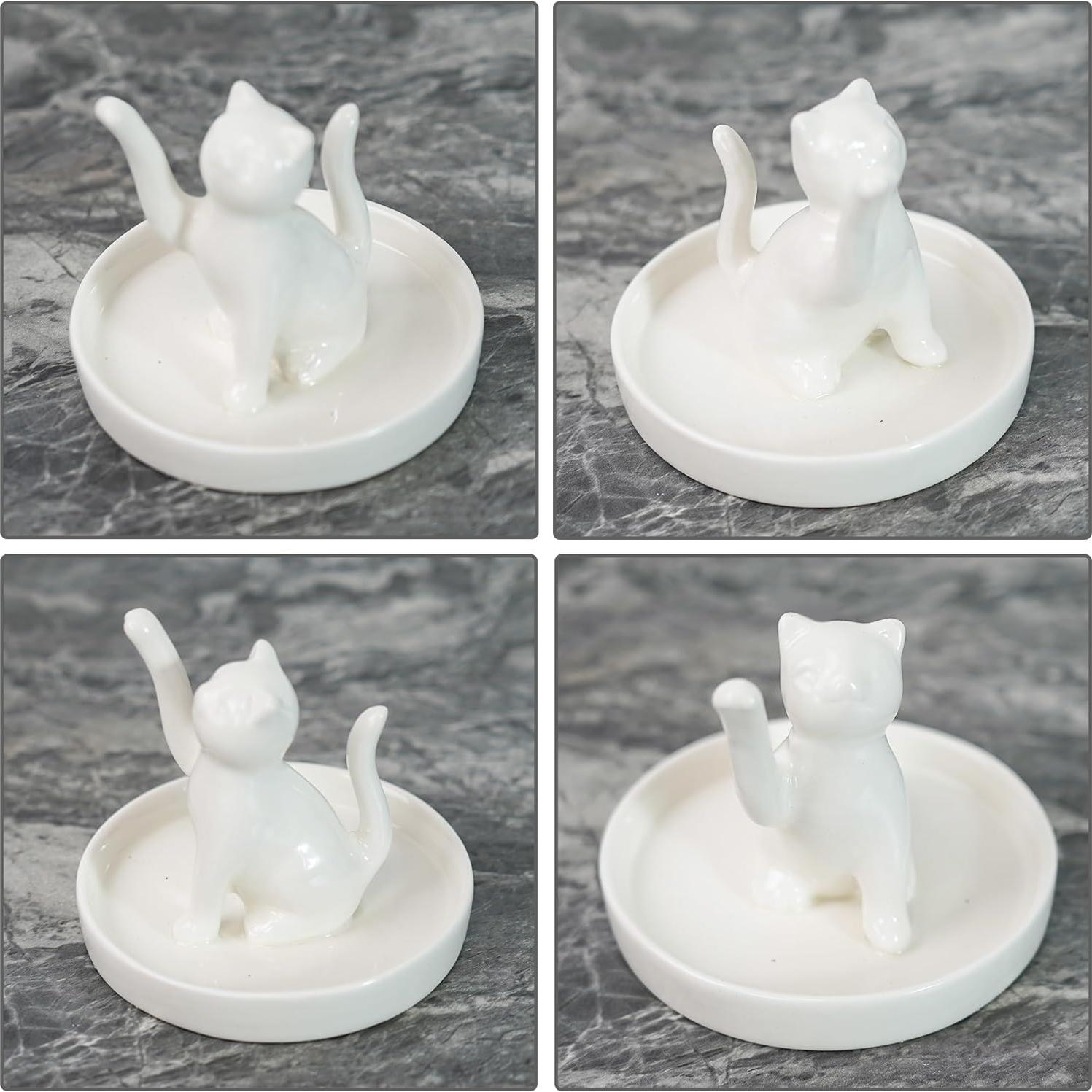 Bandeja de Joyería Cerámica Gato de la Suerte YOBRO - 10 cm