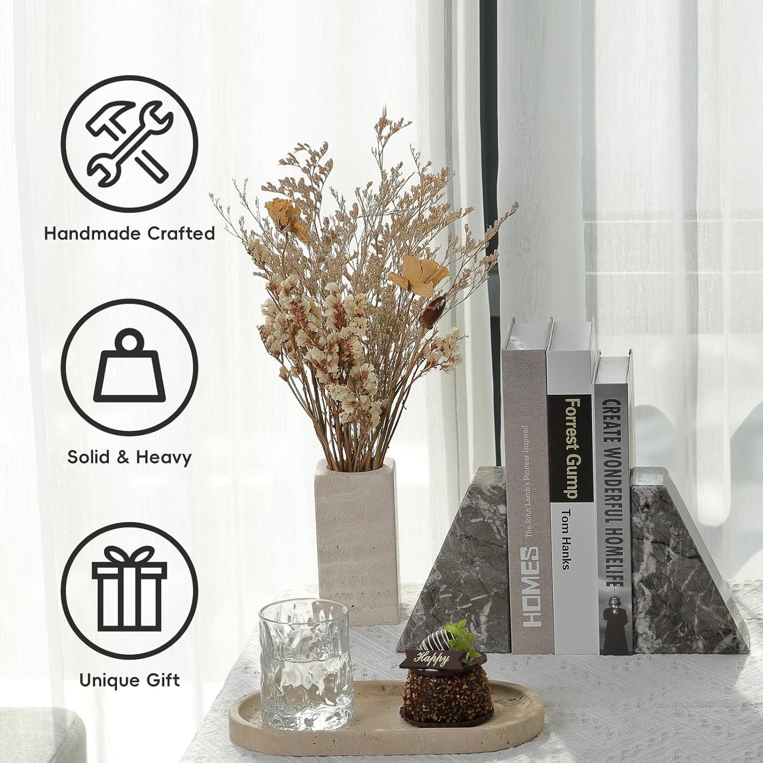 Soportes de Libros de Mármol Koville - Decorativos y Estables