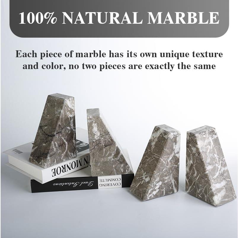 Soportes de Libros de Mármol Koville - Decorativos y Estables