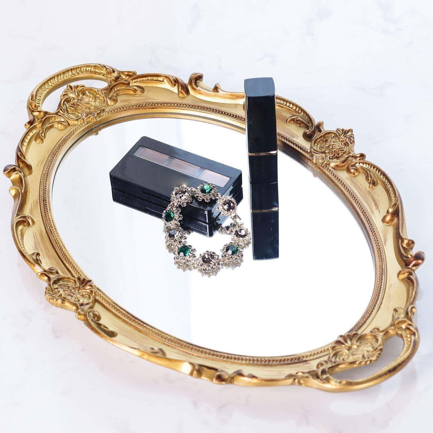 Bandeja Decorativa Ovalada Zosenley Dorada 24.89x37.10cm