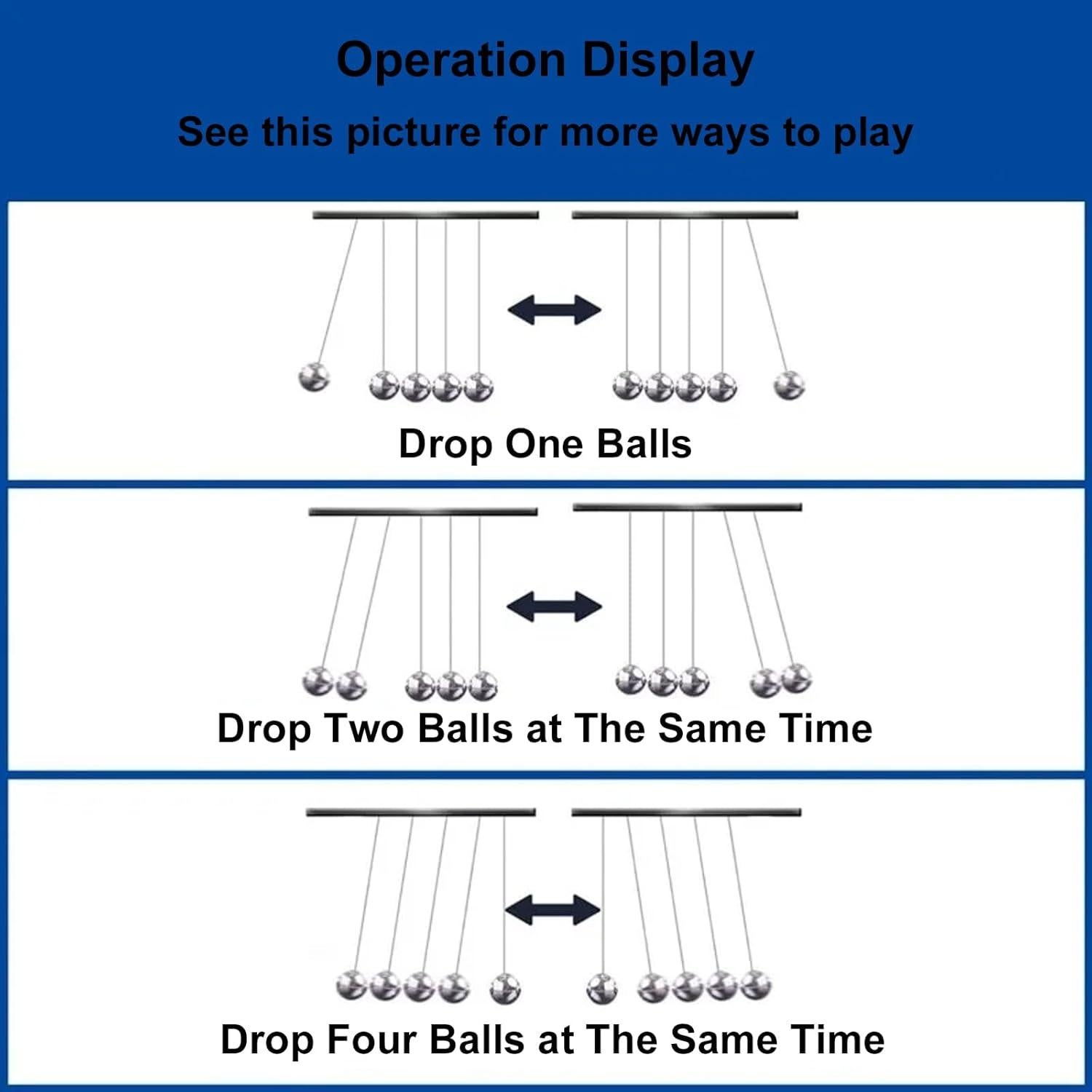 Péndulo de Newton Yoqanr Grande Negro 5 Bolas - Decoración de Escritorio