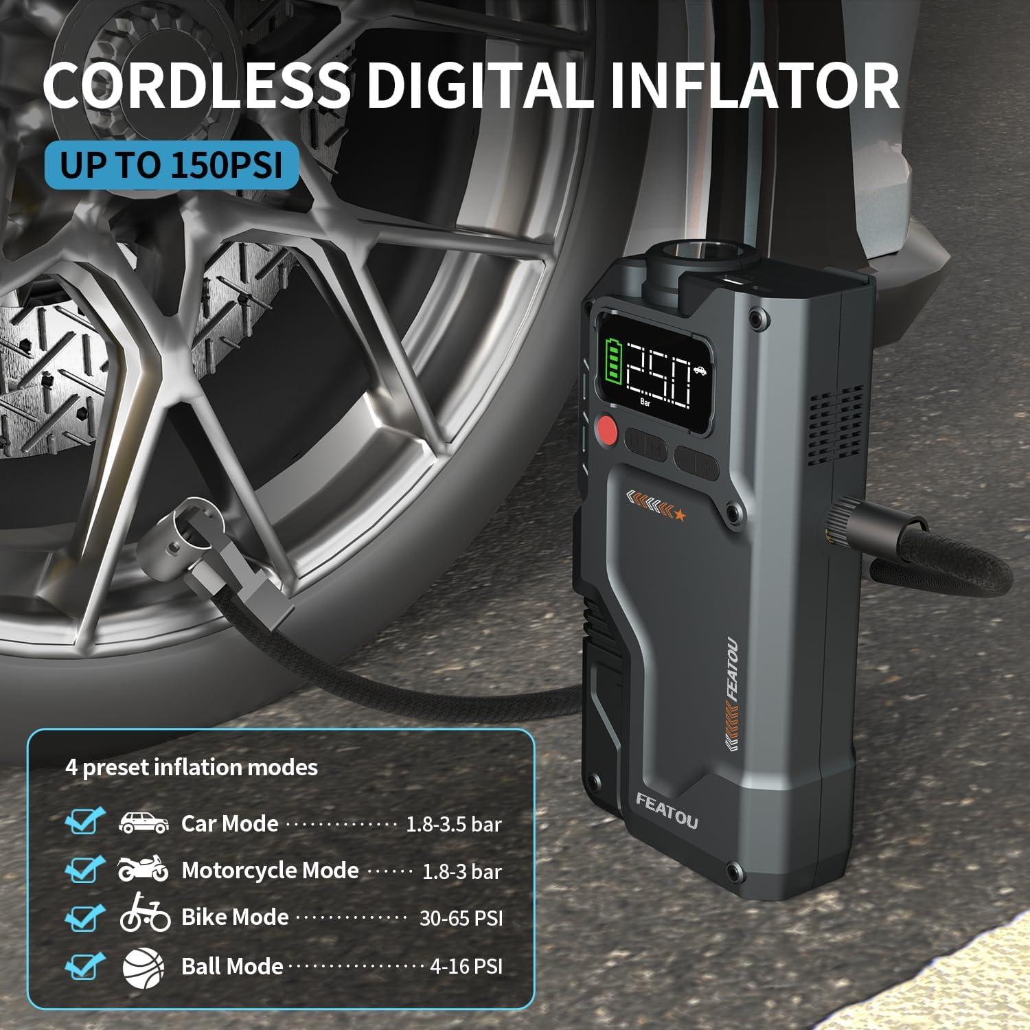 Arrancador de Salto Featou V5 3000A con Inflador 150 PSI