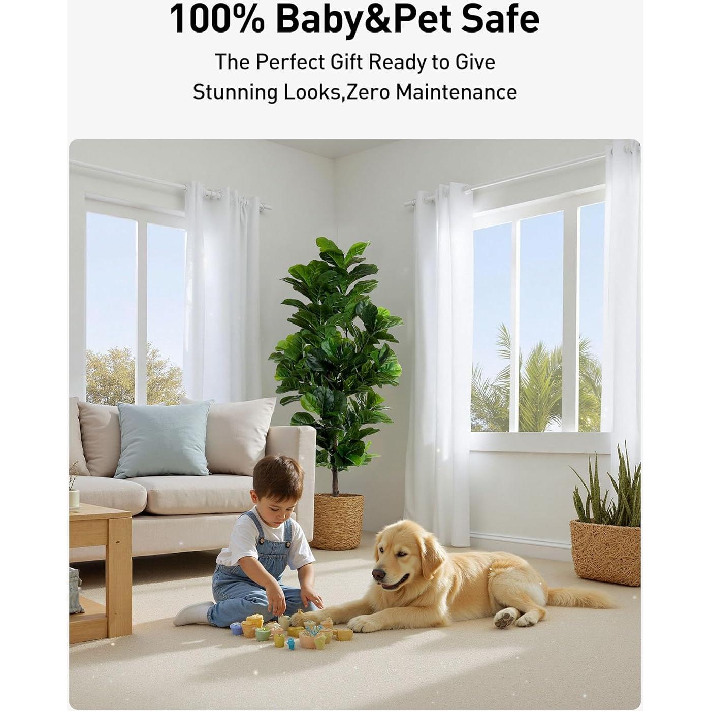 Árbol Fiddle Leaf Fig 1.83m FLOWORLD con 184 Hojas Decorativas