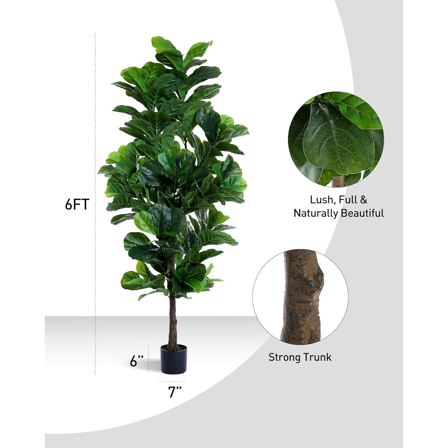 Árbol Fiddle Leaf Fig 1.83m FLOWORLD con 184 Hojas Decorativas