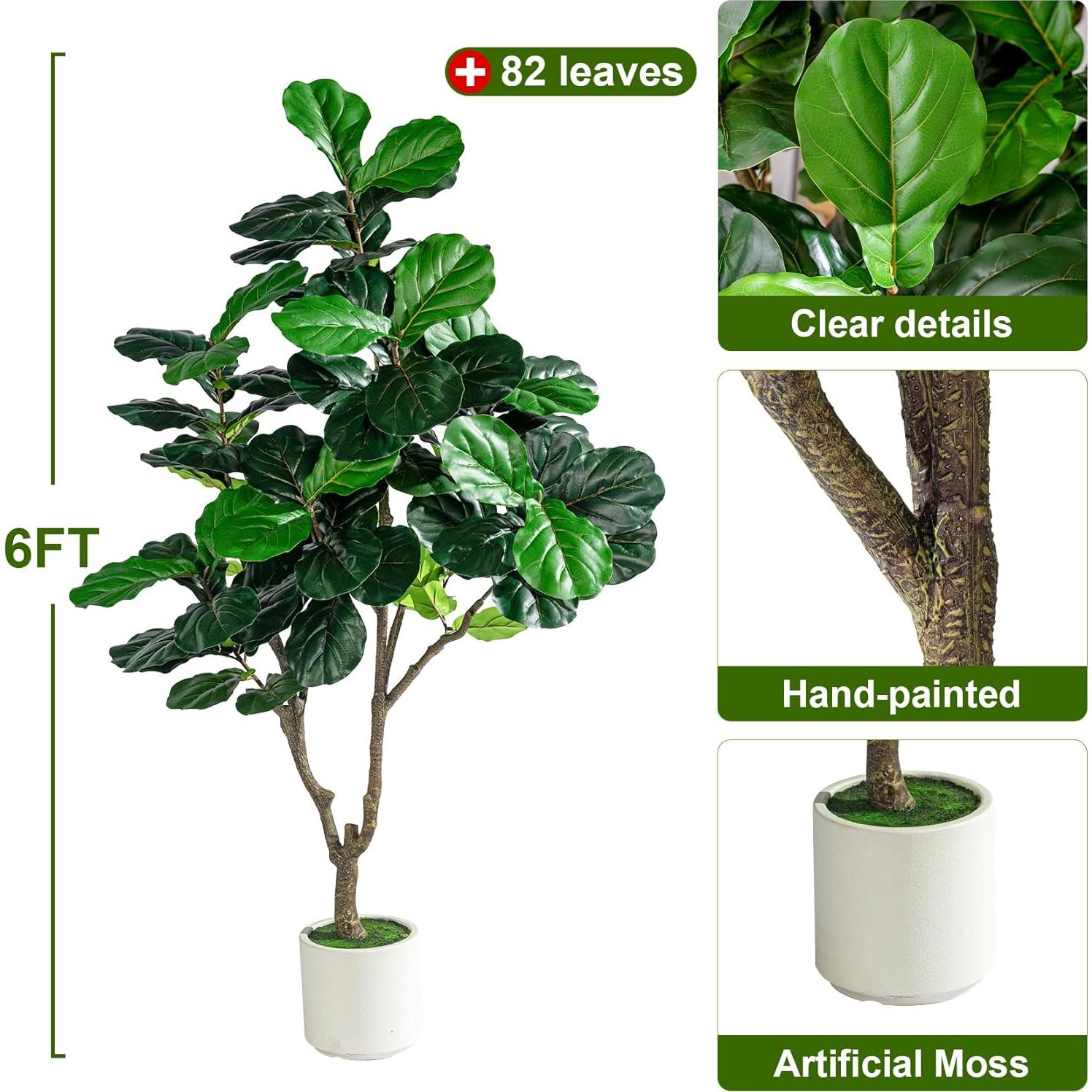 Árbol Artificial Ficus Kgabbke 1.83m con Maceta Blanca